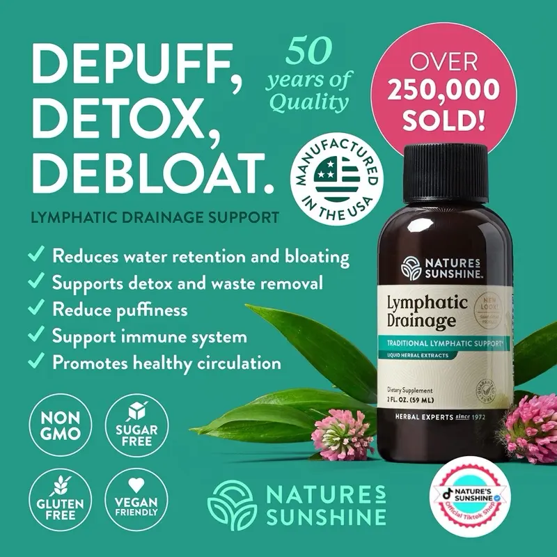 Nature's Sunshine Lymphatic Drainage Supplement: Reduce Bloat, Reduce Puffiness, Detoxify, Support Lymph Flow