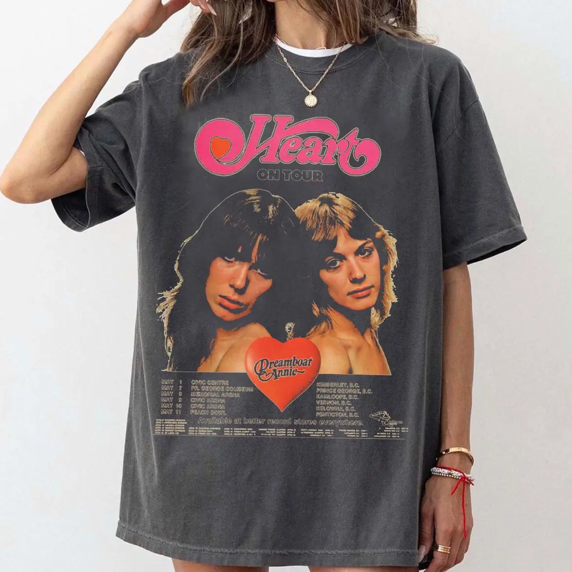 Comfort Colors 80s Heart Band Shirt, Vintage Rock Graphic Tee, 70s