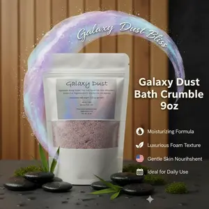 Sandbar SUDS Galaxy Dust Bath Crumble - Huge 9oz+ Bag | Foaming Bubble Bath & Fizz Powder | Moisturizing Shea Butter & Kaolin Clay | Space Themed Bath Art | Made in USA