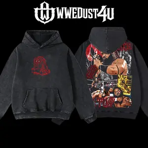 WWEDust4U Retro Vintage Jacob Fatu "Samoan Werewolf" Hoodie 100% Cotton Blend Pre-washed Soft Classic Menswear Oversized American-made Streetwear