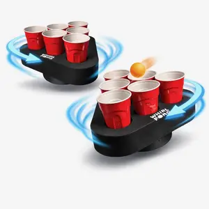 Spinning Cup Pong Game (Set of 2) - Automatically Spinning, USB Rechargeable, & Water Resistant - Perfect Gift for College Kids