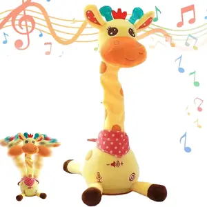Dancing Talking Giraffe Plush Toy - Musical Light-Up Interactive Toy with Record & Repeat, Soft Sensory-Safe Fabric, Perfect Kids Party Favors & Birthday Gifts for Boys Girls