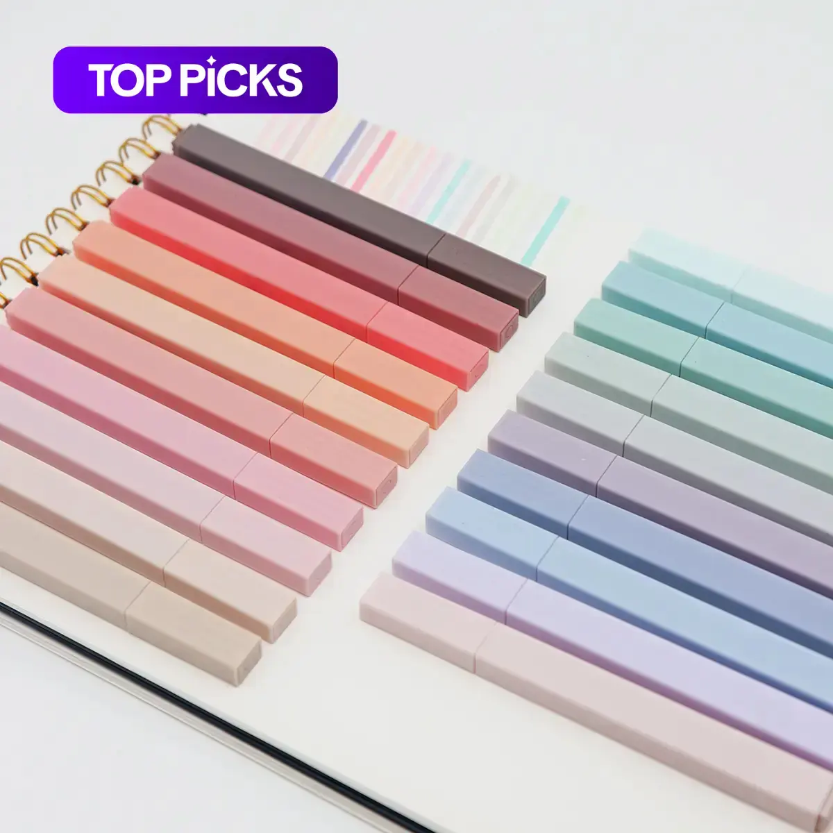 Pastel Solid Color Square Highlighter Marker Pen (20pcs), Aesthetic Chisel Tip Highlighter Marker Pen, School Supplies, Office Supplies, Office Stationery Supplies, Pastel Highlighters, Highlighters Pens