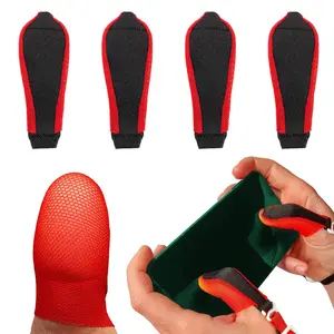 Rocket Finger | 4 Finger Sleeves for Gaming (Replacement Part for Adjustment Wristbands) | 4 Thumb Sleeves Pack| PUBG Finger Sleeve| Mobile Thumb Sleeve| Thumb Thimble for Mobile Gaming| Finger Gloves