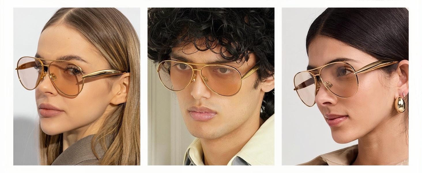 〖Summer Turn Up〗1 PCS Large Frame Double Beam Metal Fashion Glasses Toad Glasses Advanced Retro Personality Versatile Daily Wear Street Photography Vacation Travel Beach Accessories Gold Color Sleek Rectangular Sunglasses Acetate Sunglasses
