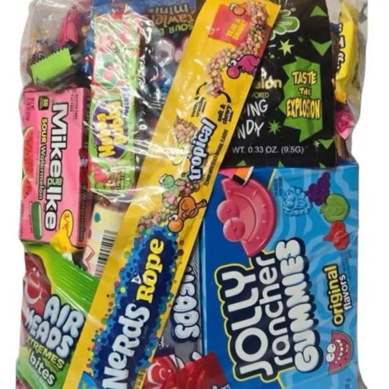 Mike & Ike, Nerds Rope, Airheads Xtremes Bites, Tropical Candy & Jolly Rancher Gummies Original Flavors Bulk Candy Mix Variety Pack