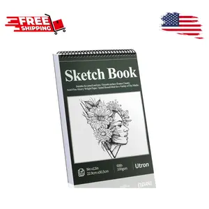 9"x12" Sketchbook Drawing, Top Spiral Sketching Pad, 100GSM/68LB Acid Free Art Sketching Pad, Drawing Paper, Beginner Artist (50 Sheets, White)