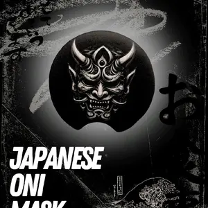 Japanese Oni Mask Black and white car coasters