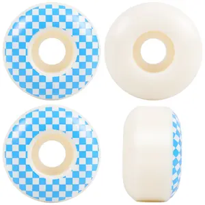 Skateboard Wheels 52mm x 31mm 100A High Rebound Checker White/Blue