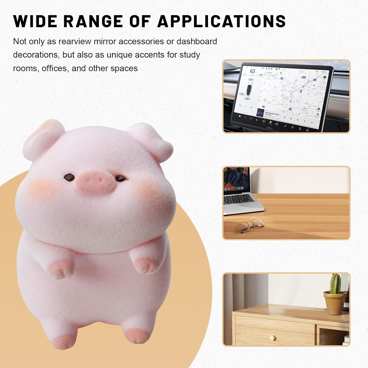 MUNBYN  Cute Piggy Lying Figurine Desk Ornament, Mini Pig Desktop Decoration for Office & Computer Desk, Adorable Pig Desk Accessories for Home and Workspace