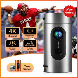 Smart Projector with WiFi and Bluetooth, Mini Projector Supports 4K 1080P, Portable Movie Projectors Built-in Apps, Compatible with HDMI/USB/Smartphone/TV Box/Laptop for Bedroom, Office, Outdoor Use