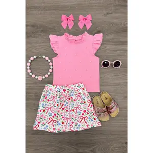 Pink Pearl Floral Skirt Set