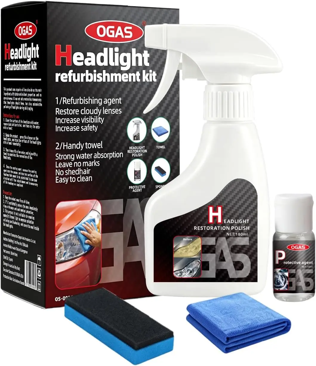 Updated Car Headlight Restoration Kit, Restore Headlamp Clear from Yellowing & Oxidation Waterproof Gloss Finish - Covers 4-5 Vehicle Headlight Treatments for Automotive Trucks RVs Motorcycles