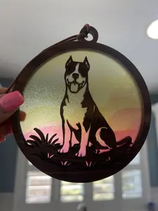 American Staffordshire Terrier Suncatcher for Sunny Window