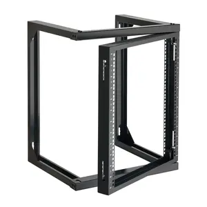 12U Wall-Mount Server Rack, 150 lbs Maximum Load Capacity, Open-Frame Network Rack With 180-Degree Gate Swing, Carbon Steel Construction, 19-Inch IT Network Equipment and AV Devices Compatible, Computer Server Cabinet, Black