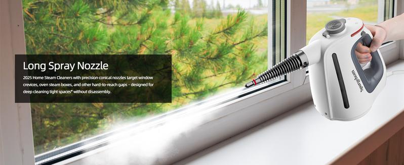 Spurgehom 550ML Large Capacity Handheld Steam Cleaner - Multi-Surface Steamer with 11-Pc Tools & Safety Lock for Efficient Cleaning of Floors, Upholstery, Car Interiors & Home Surfaces