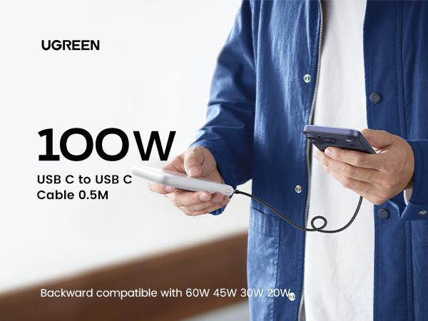 UGREEN 100W USB C Cable - Smartphone Charger for iPhone 17/17 Plus/17 Pro/17 Pro Max/16/15 Plus/15 Pro/15 Pro Max, MacBook Pro, iPad Pro, Dell XPS, Samsung Galaxy S23/S22 Ultra, Switch, Pixel, Deals for You,TikTokShopHolidayHaul