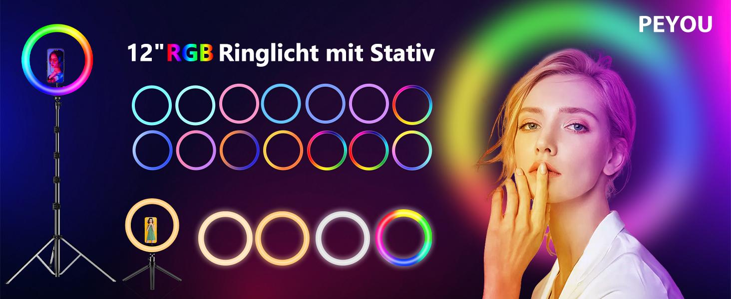 12" Ring Light with with 73" Tripod Stand and Phone Holder Kit,Full-Screen Zoom Lighting for Video Recording, Makeup, Live Stream, Dimmable LED Selfie Ring Light Tripod for iPhone with Remote 12" Ring Light with with 73" Tripod Stand and Phone Holder Kit,Full-Screen Zoom Lighting for Video Recording, Makeup, Live Stream, Dimmable LED Selfie Ring Light Tripod for iPhone with Remote