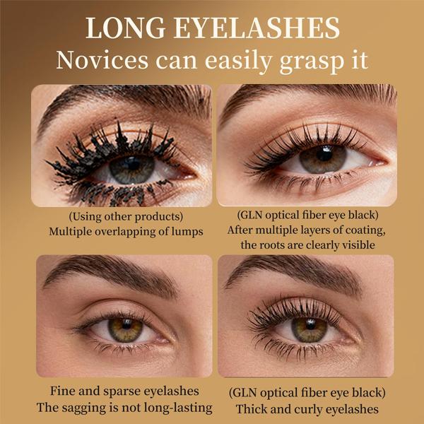 GLN 3D Curl & Volume Black Mascara Long-lasting curl-enhancing beauty makeup Large-sized black smudge-proof waterproof tube mascara Dramatically voluminous 3.2g