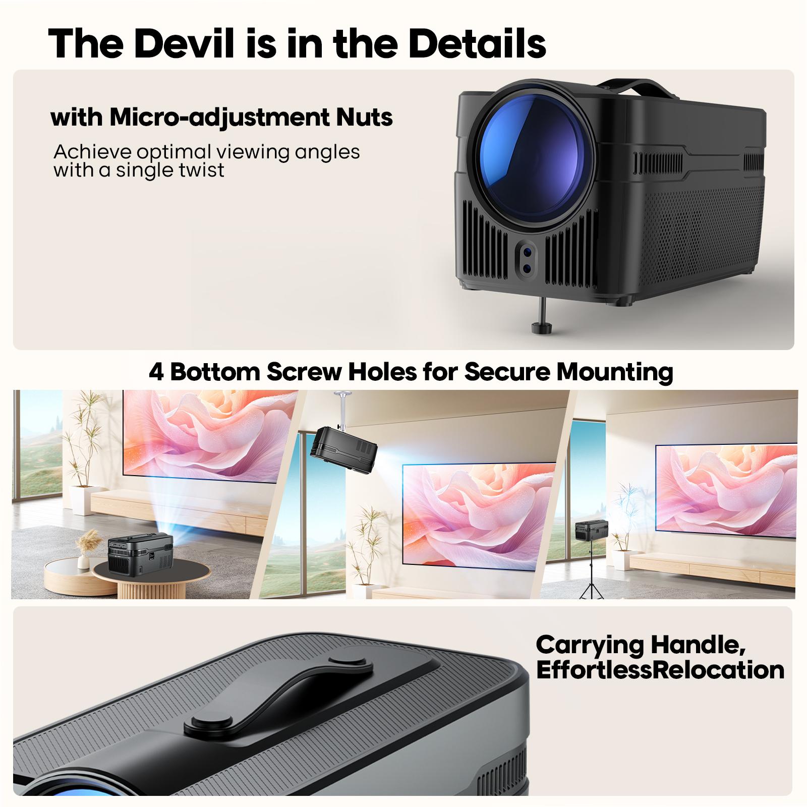 Magcubic HY450C 900ANSI Projector Auto Focus 8K Decode 0.6:1 Ultra Short Throw Full HD Native 1080P Auto Offset WiFi6 BT5.4 Built-in Daul 5W HiFi Speaker Auto Keystone Correction Home Theater