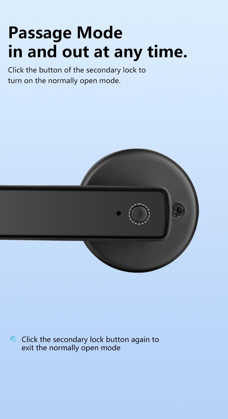 Smart Fingerprint Door Lock Keyless Entry Handle Biometric tech & App Control knob for Room Garage Office Apartment Local Data Storage