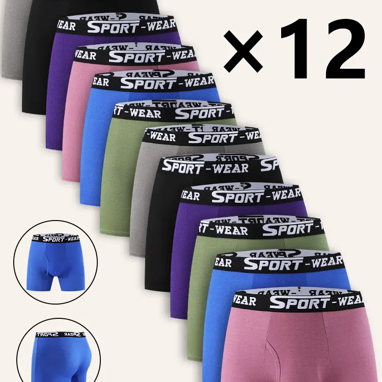 12 Pack Men's Boxer Briefs, Breathable Soft Underwear, Moisture-Wicking Comfort Fit, Multi-Color Stretch Shorts with Functional Fly, Everyday Wear, Gym, Running, All Season Essentials Gift for Men