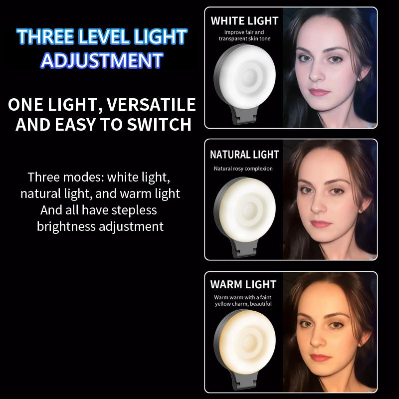 Portable Magnetic Phone Ring Light, 180° Flip Rechargeable LED Selfie Light for Live Streaming, Video Calls, Makeup, YouTube & TikTok