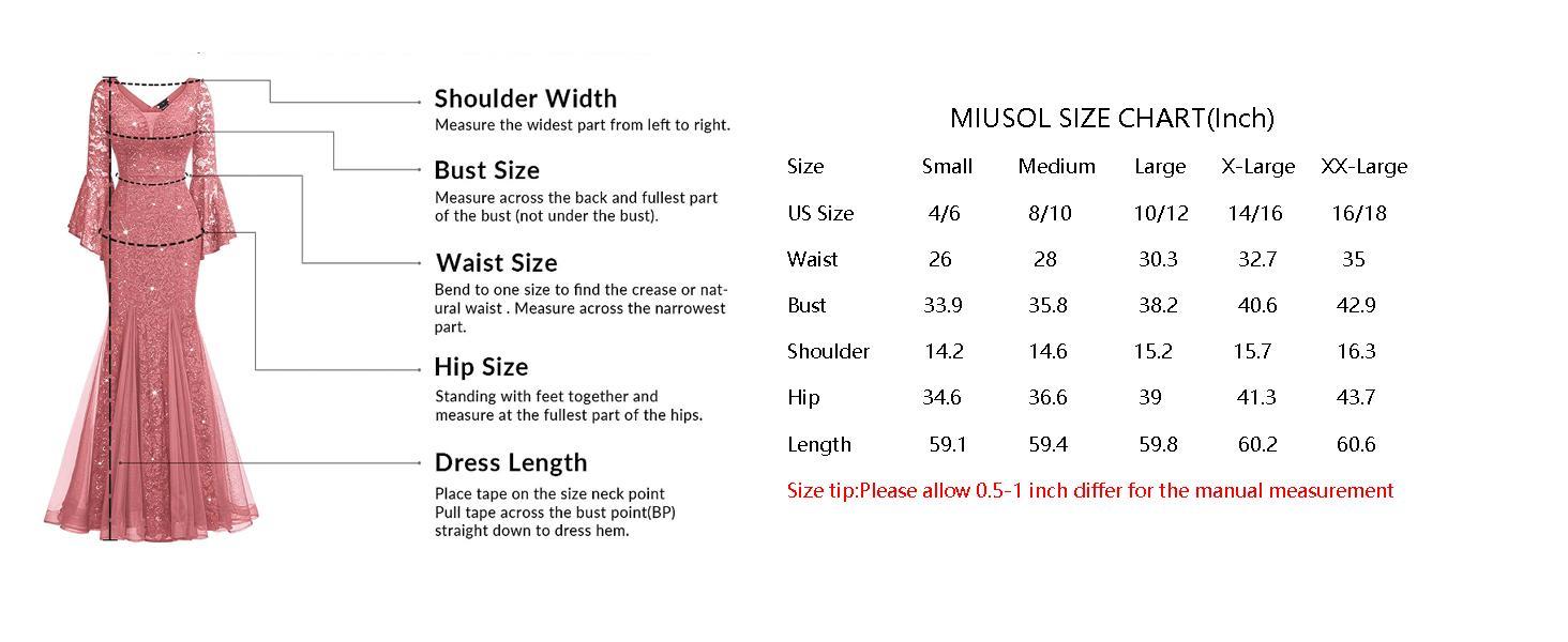 MIUSOL 24351A Women's Deep Vneck Sequin Lace Mesh Tulle Hem Long Sleeve  Formal Evening Maxi Dress for Cocktail Parties & Banquets, Party, Festival Womenswear