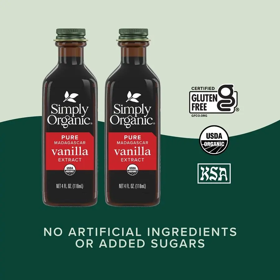 Simply Organic Pure Madagascar Vanilla Extract 4 fl. oz. (2 Pack)