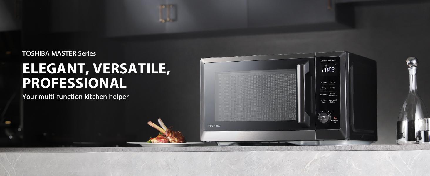 TOSHIBA 7-in-1 Countertop Microwave Oven, 1.0 cuft. Air Fryer Combo with Inverter Convection, Humidity Sensor, Even Defrost, 27 Auto Menu & 47 Recipes Kitchen Appliances, Spring Glow Up TOSHIBA 7-in-1 Countertop Microwave Oven, 1.0 cuft. Air Fryer Combo with Inverter Convection, Humidity Sensor, Even Defrost, 27 Auto Menu & 47 Recipes Kitchen Appliances, Spring Glow Up