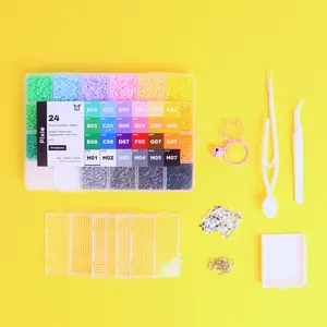 PixieBeads 24 Color Palette, 500ct per Color, 2.6mm Premium Fuse Beads, DIY Pixel Craft Kit