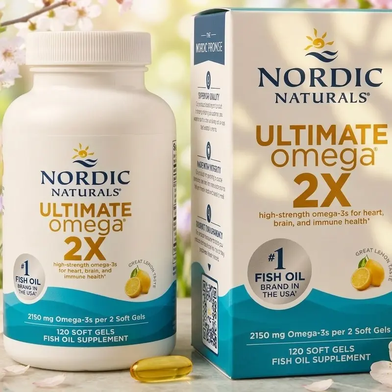 Nordic Naturals Ultimate Omega 2X Lemon Flavor - 120 Soft Gels - 2150 mg Omega-3 - High-Potency Fish Oil with EPA & DHA