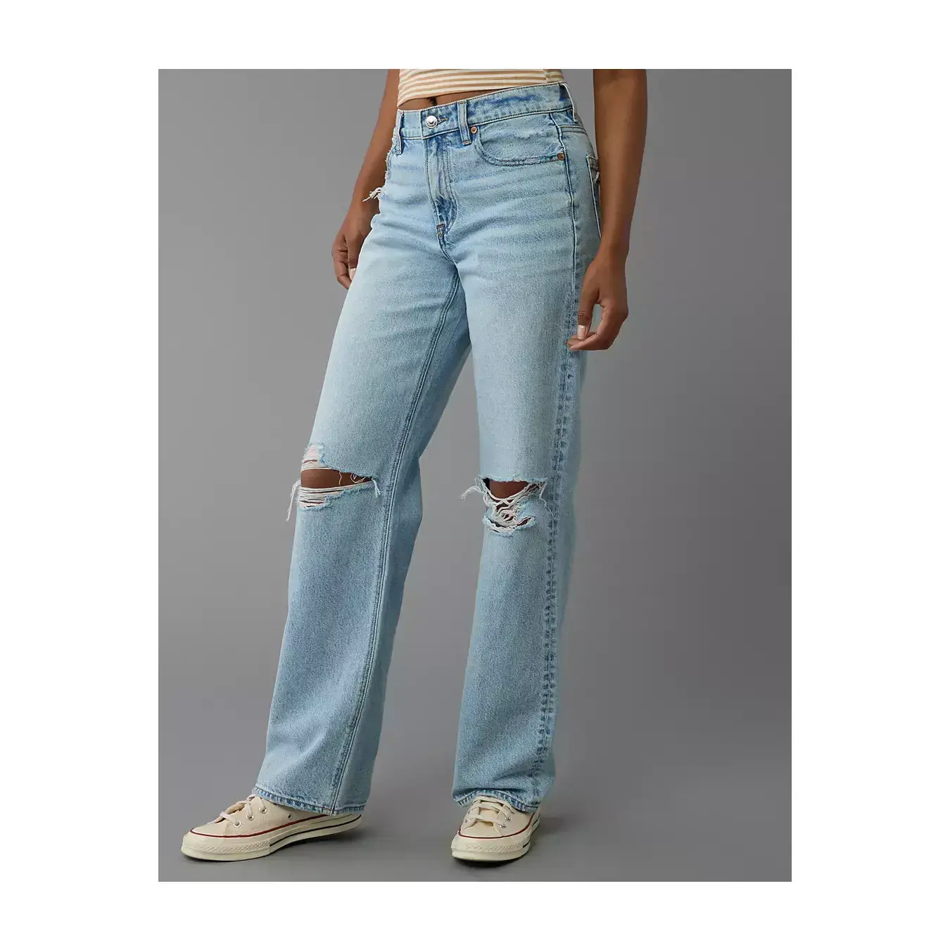 AE Strigid Ripped High-Waisted Stovepipe Jean