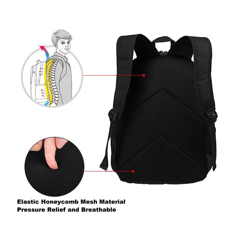 Tung Tung Tung Sahur Tung Tung Gang Graphic Print Backpack - Lightweight Travel Backpack with Separate Laptop Compartment, Adjustable Shoulder Straps & Durable Polyester, Stylish Commuter Essentials for School, Work, Daily Use, Backpack for School, Bold