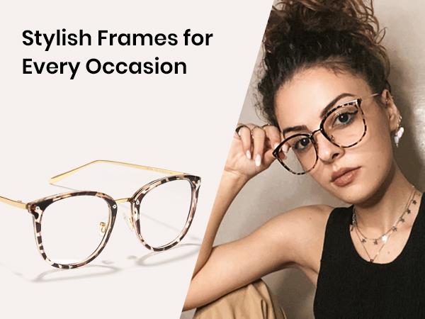 Cyxus Anti Blue Light Glasses for Women-Lightweight Small Face, Nose Friendly for Round Face,Metal Frame TR90,Oversized Cat Eye ,Blue Light Filter,Block harmful rays, Work Office Home Gaming，For Unisex HD High Quality Eyewear Non Prescription - 8169