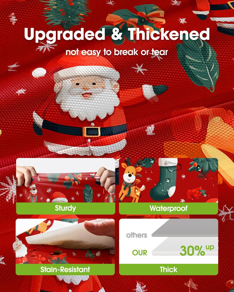 Christmas Tablecloth Disposable Plastic 4-6 Pack 54x108 Inch Leakproof Sturdy Red Green Reindeer Trees for Rectangle Tables Holiday Party Decorations TikTokShopBlackFriday