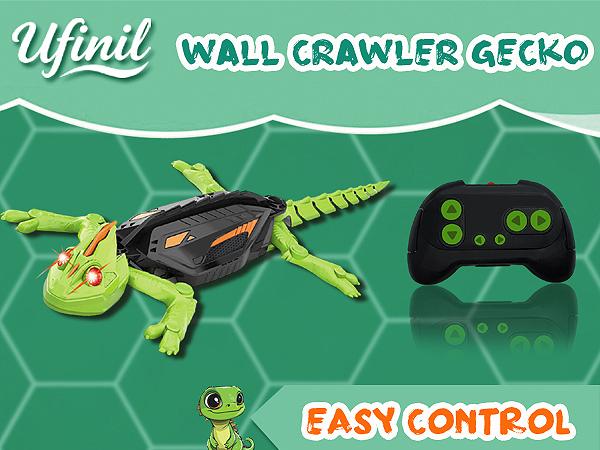 Wall Crawler Gecko TikTokShopBlackFriday Remote Control Toy Electric Lizard with LED Glowing Eyes 360° Spin Rechargeable Christmas  STEM Tech Gift for Kids Ages 6-12