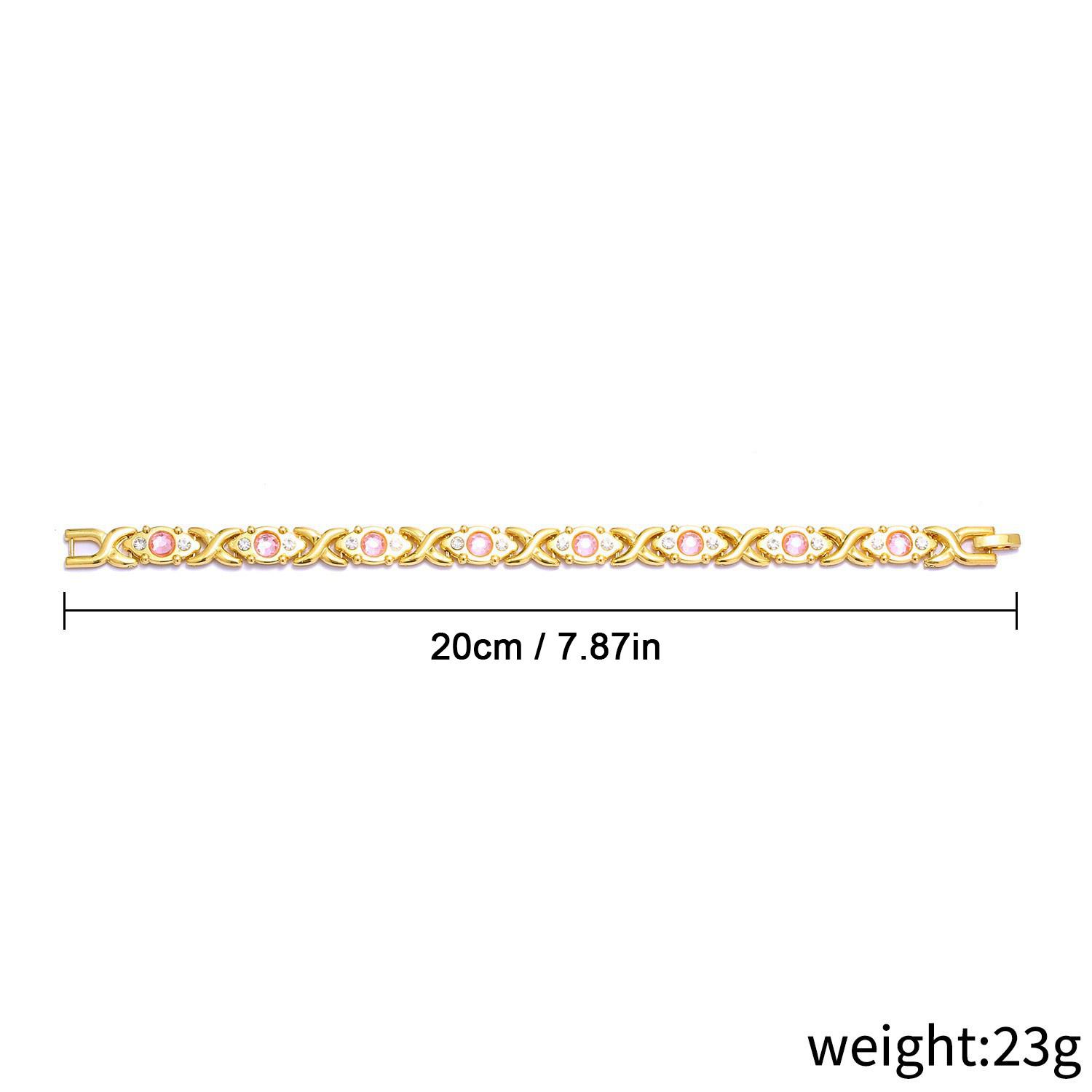 Energy Magnet Bracelet Eco-Friendly Alloy with Diamonds Adjustable Women's Wristband