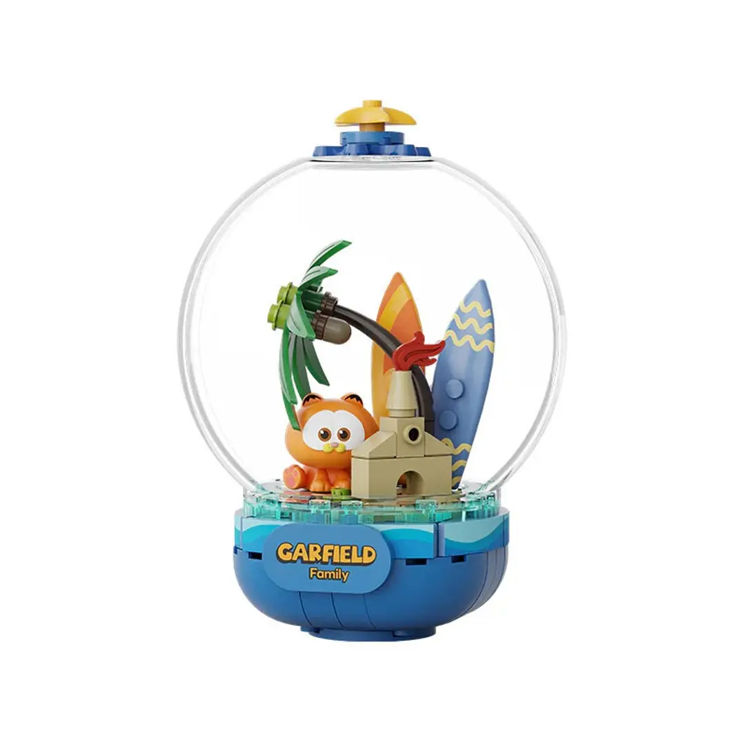 Pantasy Garfield Non-Natural Crystal Ball Collectibles Figurine - Mini Figures with Tropical Scene & Chill Island Design, Crystal Ball Display for Collectors, Jewelry Accessories & Derivatives, Figurines For Collectors, Whimsical Figurines