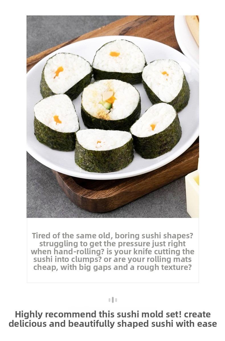 Sushi Mold Household Sushi Tool Set Seaweed Rice Roll Maker Nori Easy Sushi Kit Complete Set for Home Cooking