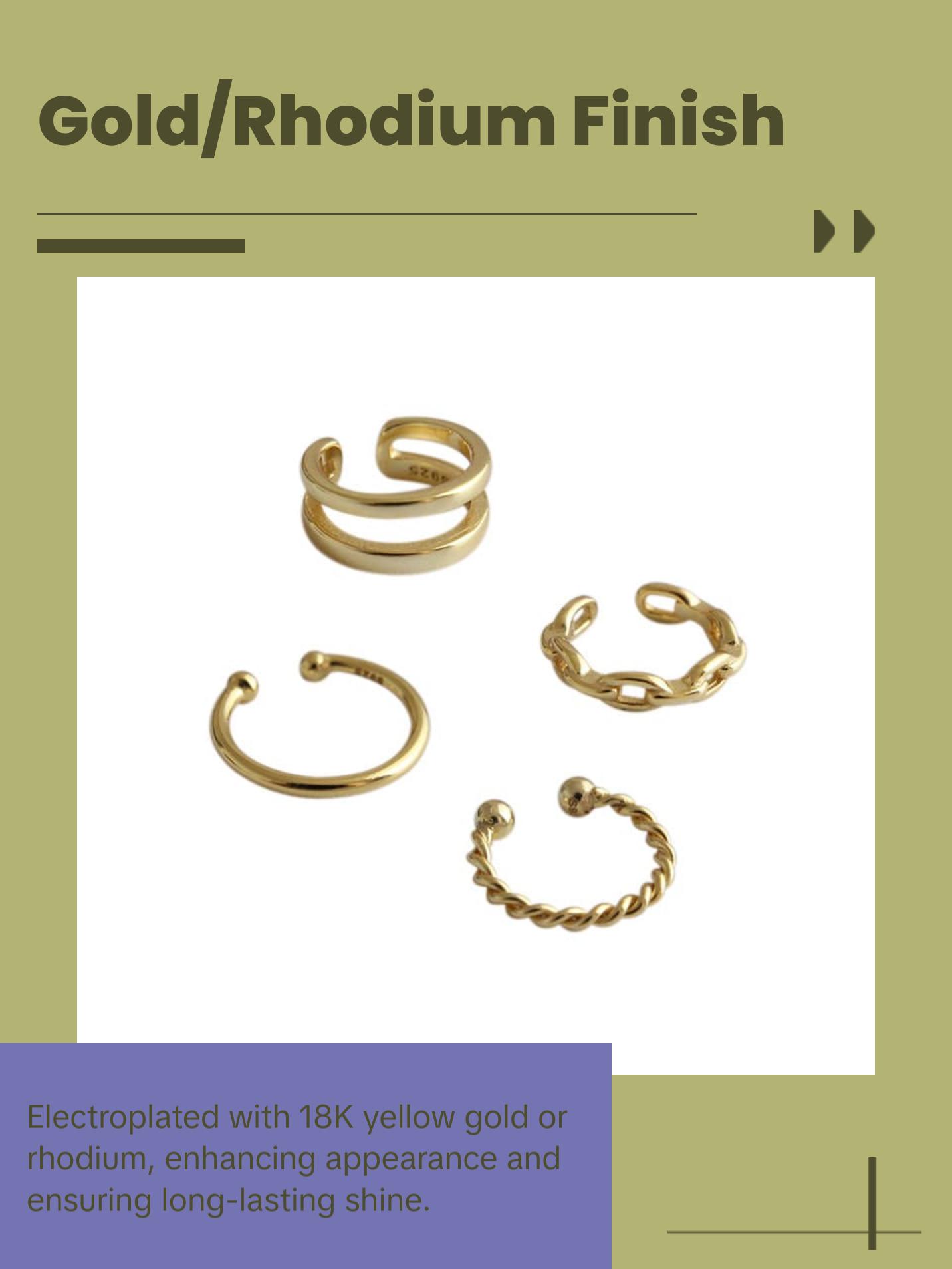 Simple Hollow Chain Twisted 925 Sterling Silver Non-Pierced Earrings(Single)