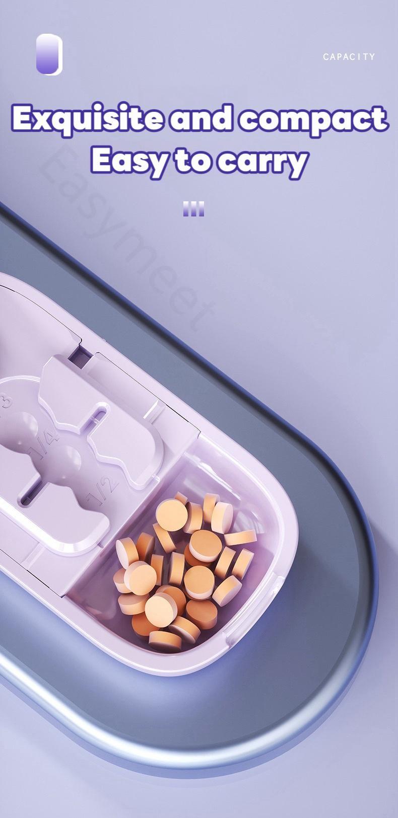 [Father's Day Gift]Upgrade-Designed Compact Pill Splitter Box-3-in-1 Medicine Cutter for 1/4 1/2 & 1/3 Doses |Portable Tablet Organizer for Travel, Pet Medication & Daily Use | Fits Different Pill Sizes, Multicolor optional,Pillcutter,Thanksgiving