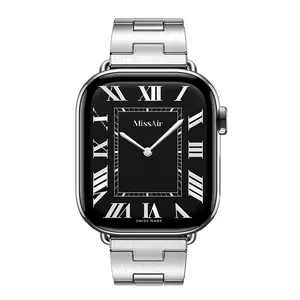 MISSAIR Hallo Band 316L Stainless Steel Women's Brushed Matte Watch Band, Compatible with Apple Watch Series 1–11, SE & Ultra (38mm-49mm)