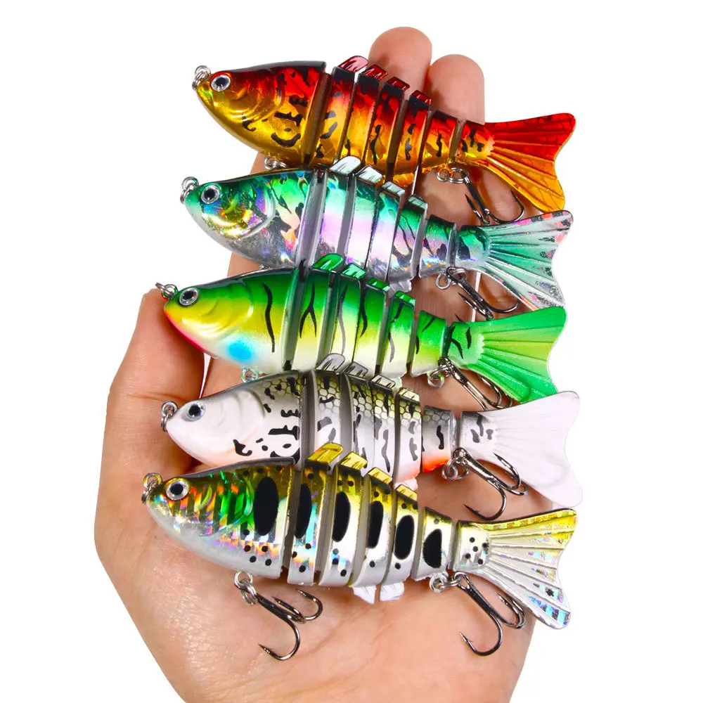 Artificial Fishing Bait withHook,Multi Jointed Swim Crank Fishing Lure,Slow Sinking Lifelike Bass Lure Suitable for Fresh Water and Saltwater,Outdoor Fishing Equipment for Beginners