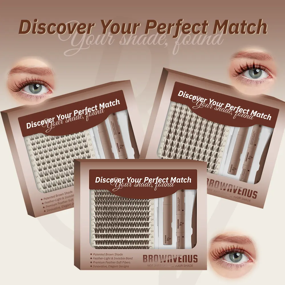 The Brown Lash Experts l Dark Brown Silvora Flora Fairy Clusters for a Subtle Glam Brown Velure Brown Venus Style Soft Alternative to Harsh Black Lashes Perfectly Matched for Fair Skin & Blonde Brown Hair Gentle,sunscreen