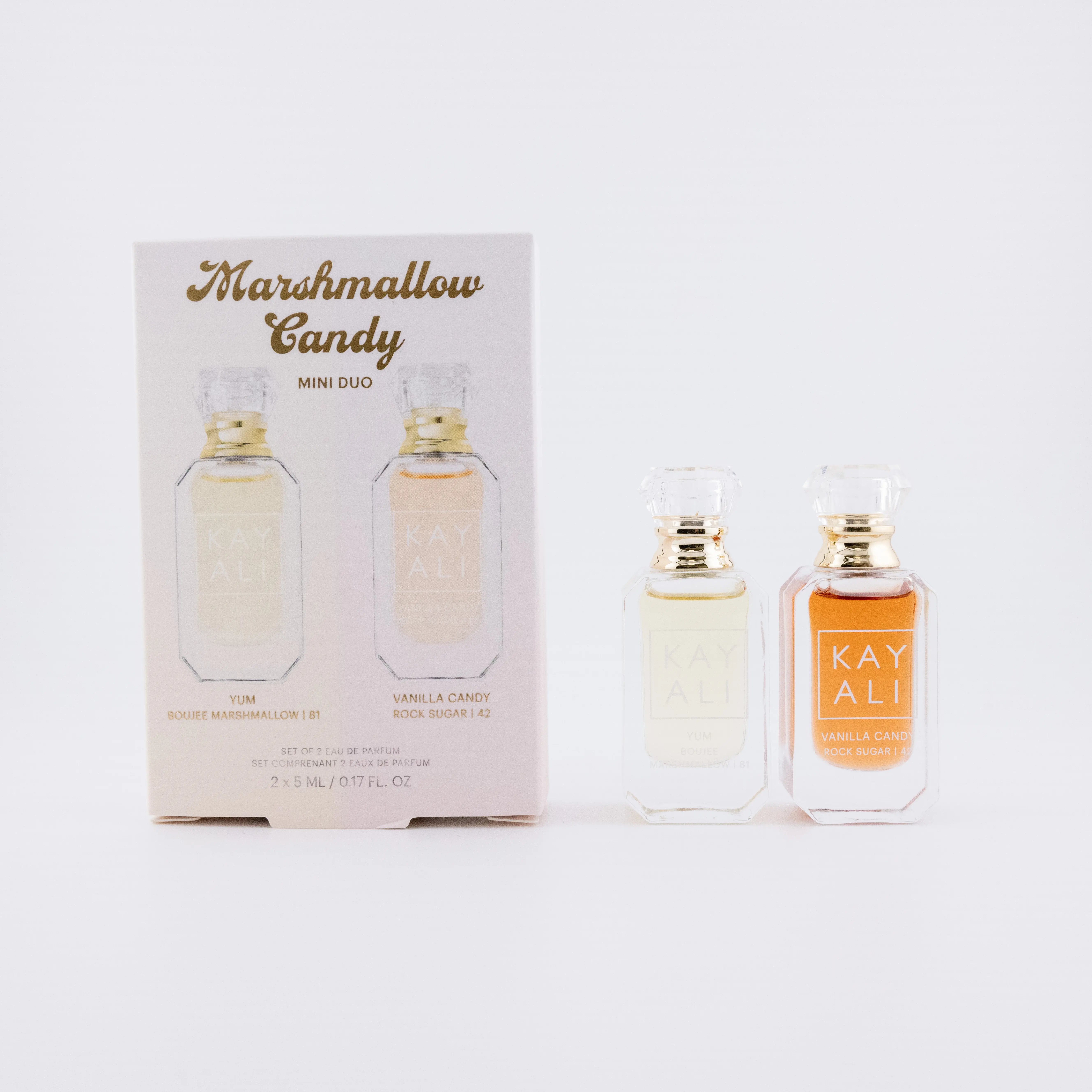 KAYALI Mini Duo Perfume Set – Yum Boujee Marshmallow 81 & Vanilla Candy Rock Sugar 42, 2 x 5ml