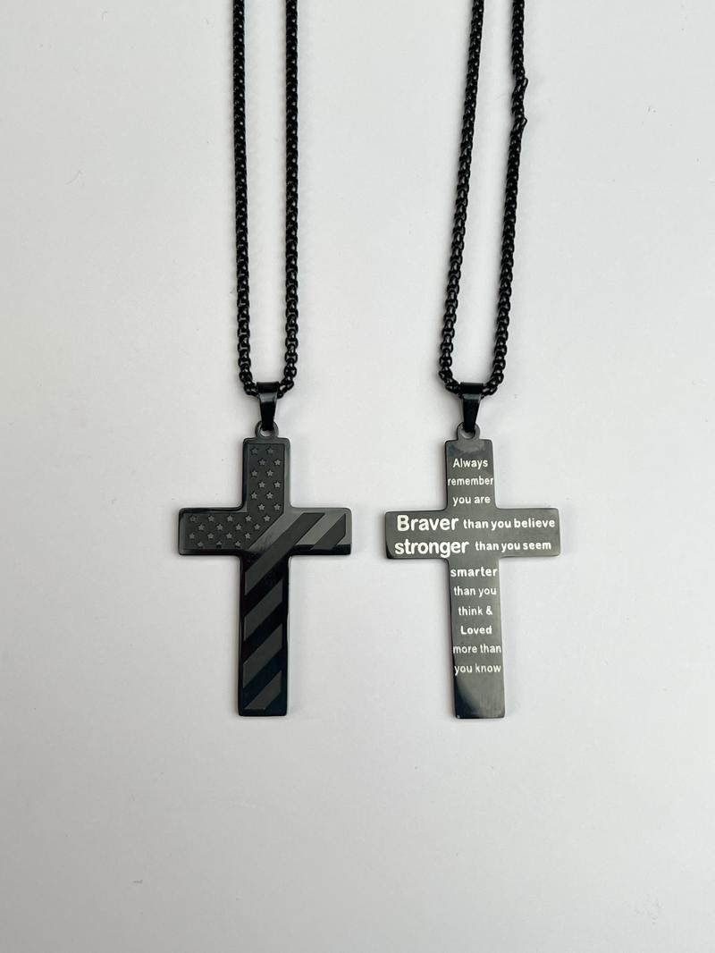 AGICEA Cross Necklace for Teen Boys & Men – Gift for Son, Boyfriend, or Husband – Graduation, Birthday, Christmas, Valentine’s Day, Easter, Confirmation
