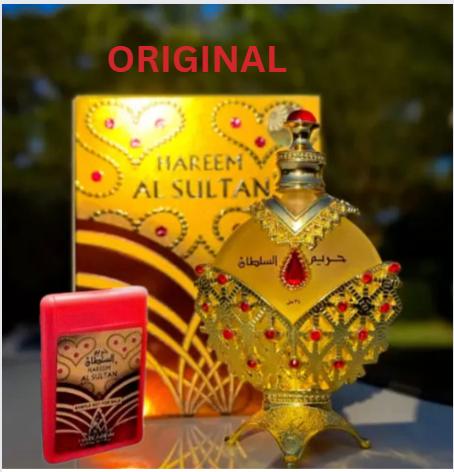 ORIGINAL HAREEM AL SULTAN GOLD OIL CONCENTRATED PERFUME OIL for (women) by KHADLAJ 2 Piece Set (1.18 Ounce Concentrated Perfume Oil + Free 20ml EDP Tester by Khadlaj) LIMITED EDITION Jasmine Cosmetic