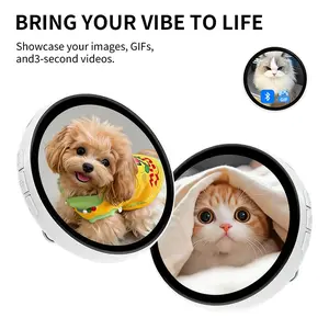 TIKTOK Digital E-Badge 1.85'' Programmable Display Pin with Mobile App Bluetooth Connection,Smart-pin,Custom Image/Video for Concert Cheer,Two-dimensional Anime and Gaming Merchandise &Gifts for Men Women,Ita Bag & Anime Merch Display