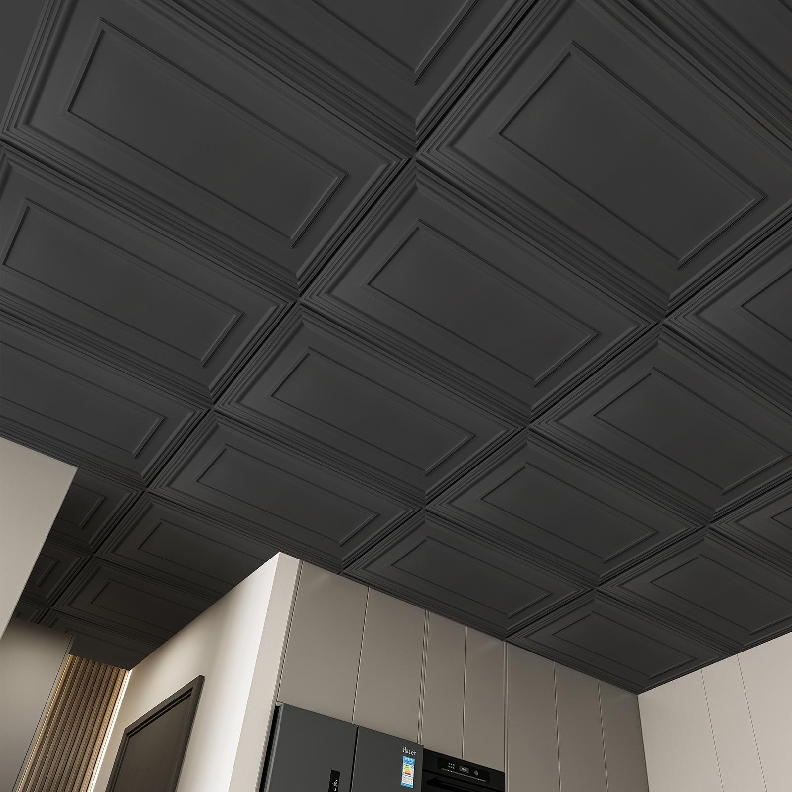 Art3d 24x48in Vinyl Drop Ceiling Tiles - Pack of 12 Tiles Wall Panel Molding Wall Board Panel